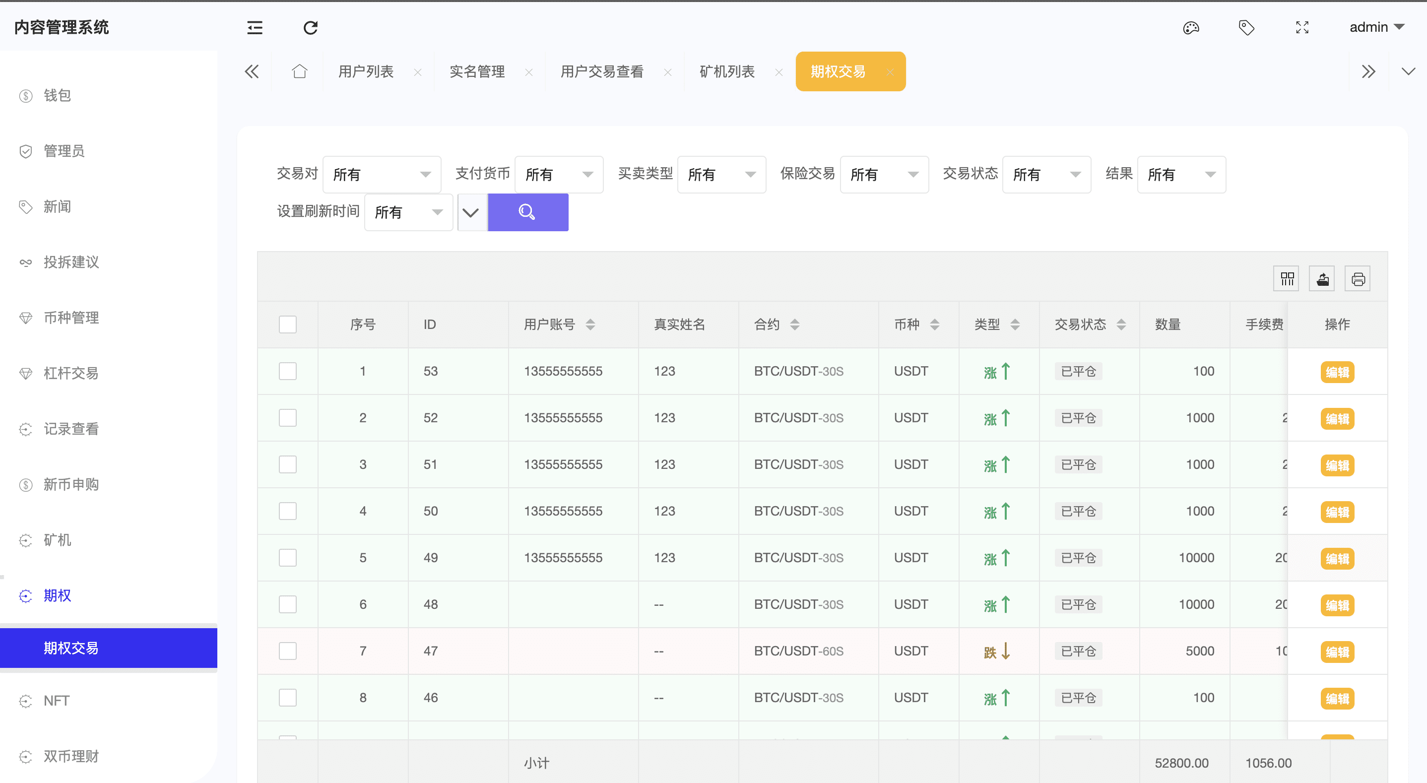 全新UI设计交易所源码 币币 合约 期权 IEO NFT 锁仓挖矿 投资理财 区块链源码插图3