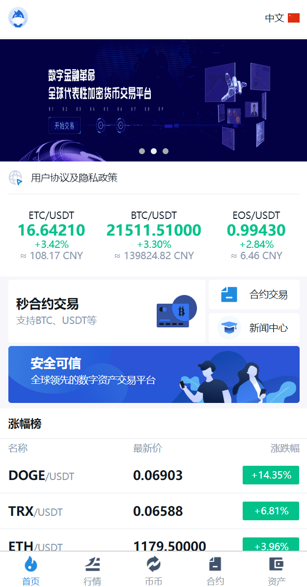 多语言交易所系统/币币交易/秒合约交易所/PC端VUE/手机端uniapp插图1