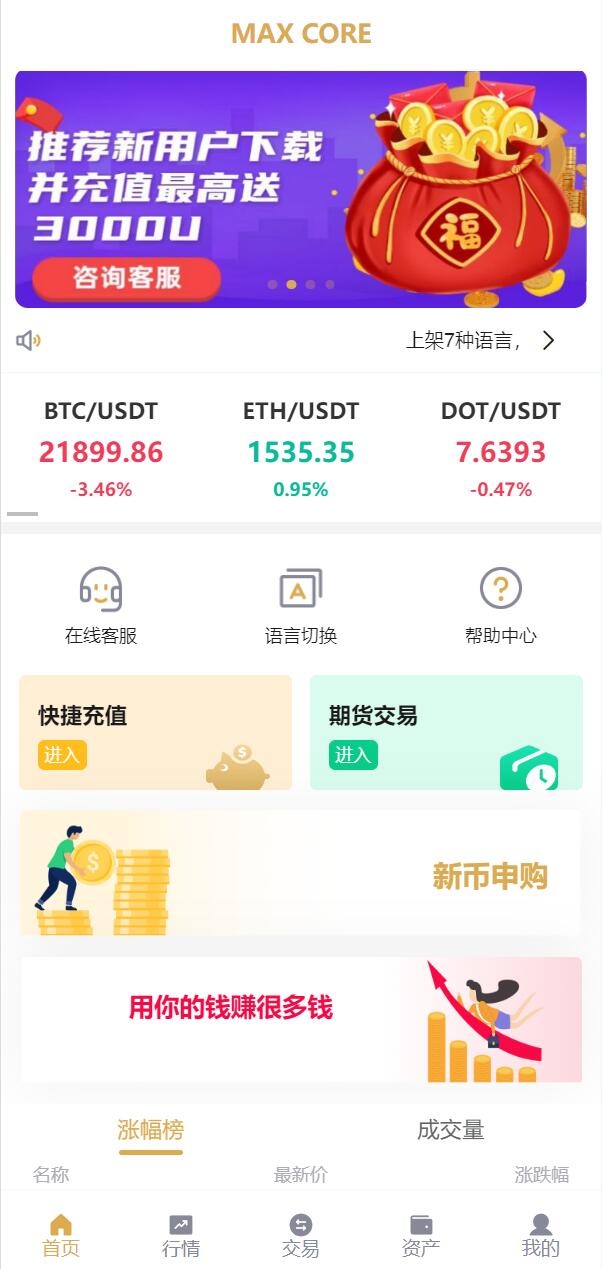 全新多语言交易所/期权币币交易/质押挖矿/新币申购/区块链交易所插图1