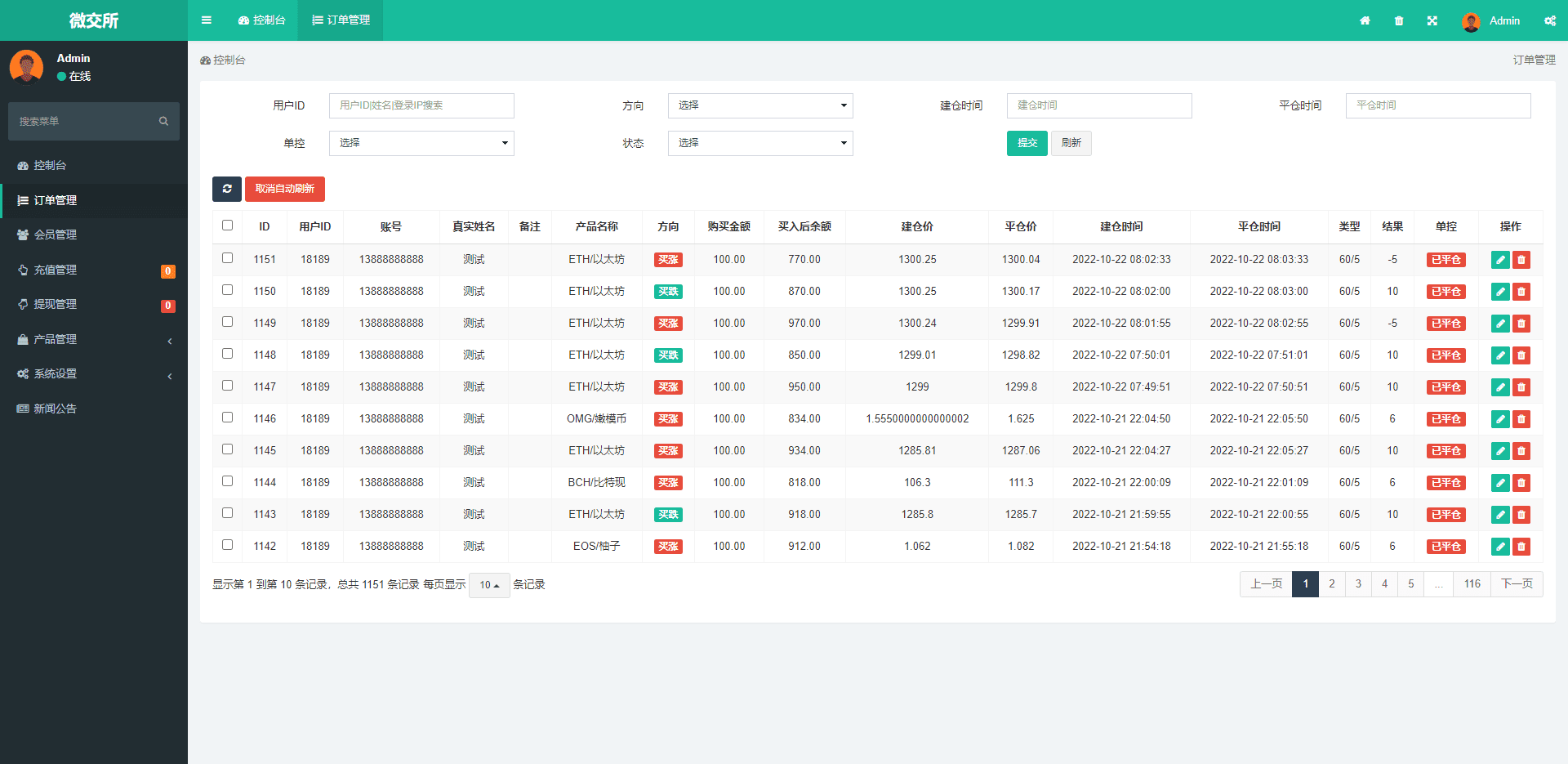 全新K线正常/fastadmin框架双语言外汇系统/微盘系统仿交易所/USDT支付插图13